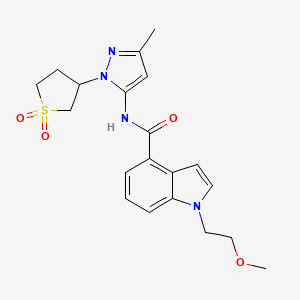 molecular formula C20H24N4O4S B12160807 N-[1-(1,1-dioxidotetrahydrothiophen-3-yl)-3-methyl-1H-pyrazol-5-yl]-1-(2-methoxyethyl)-1H-indole-4-carboxamide 