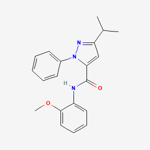 molecular formula C20H21N3O2 B12160880 N-(2-methoxyphenyl)-1-phenyl-3-(propan-2-yl)-1H-pyrazole-5-carboxamide 