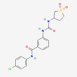 molecular formula C18H18ClN3O4S B12160909 N-(4-chlorophenyl)-3-{[(1,1-dioxidotetrahydrothiophen-3-yl)carbamoyl]amino}benzamide 