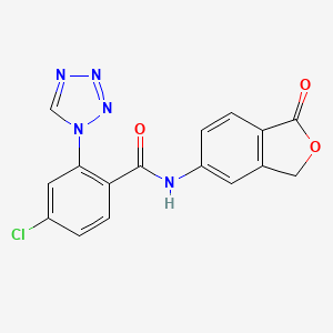 molecular formula C16H10ClN5O3 B12160922 4-chloro-N-(1-oxo-1,3-dihydro-2-benzofuran-5-yl)-2-(1H-tetrazol-1-yl)benzamide 