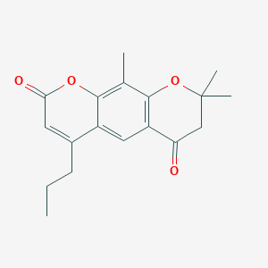 molecular formula C18H20O4 B12160976 8,8,10-trimethyl-4-propyl-7,8-dihydro-2H,6H-pyrano[3,2-g]chromene-2,6-dione 