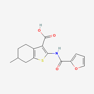 molecular formula C15H15NO4S B12160979 2-(Furan-2-amido)-6-methyl-4,5,6,7-tetrahydro-1-benzothiophene-3-carboxylic acid 
