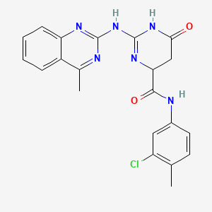 molecular formula C21H19ClN6O2 B12160983 N-(3-chloro-4-methylphenyl)-2-[(4-methylquinazolin-2-yl)amino]-6-oxo-1,4,5,6-tetrahydropyrimidine-4-carboxamide 