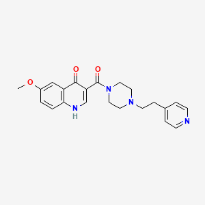 molecular formula C22H24N4O3 B12160992 (4-Hydroxy-6-methoxyquinolin-3-yl){4-[2-(pyridin-4-yl)ethyl]piperazin-1-yl}methanone 