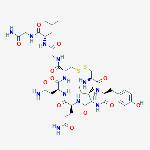 molecular formula C40H62N12O12S2 B012161 (4R,7S,10S,16S,19R)-19-amino-7-(2-amino-2-oxoethyl)-N-[2-[[(2S)-1-[(2-amino-2-oxoethyl)amino]-4-methyl-1-oxopentan-2-yl]amino]-2-oxoethyl]-10-(3-amino-3-oxopropyl)-13-[(2S)-butan-2-yl]-16-[(4-hydroxyphenyl)methyl]-6,9,12,15,18-pentaoxo-1,2-dithia-5,8,11,14,17-pentazacycloicosane-4-carboxamide CAS No. 19748-53-9
