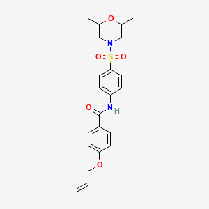 molecular formula C22H26N2O5S B12161001 N-{4-[(2,6-dimethylmorpholin-4-yl)sulfonyl]phenyl}-4-(prop-2-en-1-yloxy)benzamide 