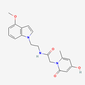 molecular formula C19H21N3O4 B12161014 2-(4-hydroxy-6-methyl-2-oxopyridin-1(2H)-yl)-N-[2-(4-methoxy-1H-indol-1-yl)ethyl]acetamide 