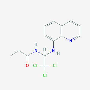 molecular formula C14H14Cl3N3O B12161081 N-[2,2,2-trichloro-1-(quinolin-8-ylamino)ethyl]propanamide 