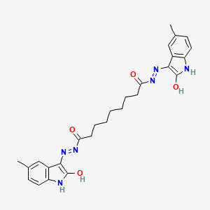 molecular formula C27H30N6O4 B12161160 N'~1~-[(3E)-5-methyl-2-oxo-1,2-dihydro-3H-indol-3-ylidene]-N'~9~-[(3Z)-5-methyl-2-oxo-1,2-dihydro-3H-indol-3-ylidene]nonanedihydrazide 