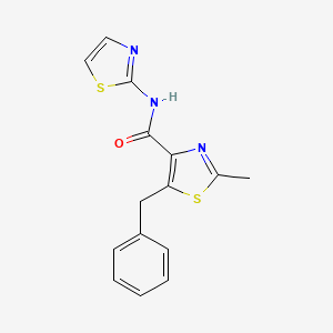 molecular formula C15H13N3OS2 B12161209 5-benzyl-2-methyl-N-(1,3-thiazol-2-yl)-1,3-thiazole-4-carboxamide 