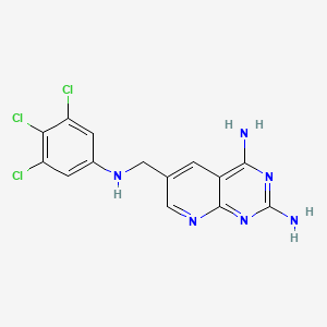 molecular formula C14H11Cl3N6 B1216123 6-[(3,4,5-Trichloroanilino)methyl]pyrido[2,3-d]pyrimidine-2,4-diamine 