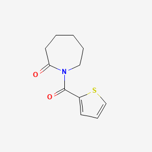 molecular formula C11H13NO2S B12161302 1-(Thiophene-2-carbonyl)azepan-2-one 