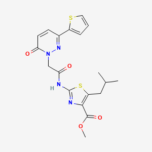 molecular formula C19H20N4O4S2 B12161329 methyl 5-(2-methylpropyl)-2-({[6-oxo-3-(thiophen-2-yl)pyridazin-1(6H)-yl]acetyl}amino)-1,3-thiazole-4-carboxylate 