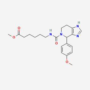 molecular formula C21H28N4O4 B12161355 methyl 6-(4-(4-methoxyphenyl)-4,5,6,7-tetrahydro-3H-imidazo[4,5-c]pyridine-5-carboxamido)hexanoate 