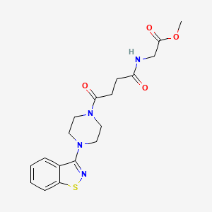 molecular formula C18H22N4O4S B12161375 methyl N-{4-[4-(1,2-benzothiazol-3-yl)piperazin-1-yl]-4-oxobutanoyl}glycinate 