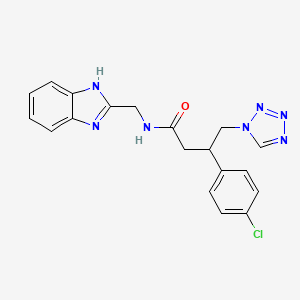 molecular formula C19H18ClN7O B12161409 N-(1H-benzimidazol-2-ylmethyl)-3-(4-chlorophenyl)-4-(1H-tetrazol-1-yl)butanamide 