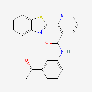 molecular formula C21H15N3O2S B12161440 N-(3-acetylphenyl)-2-(1,3-benzothiazol-2-yl)pyridine-3-carboxamide 