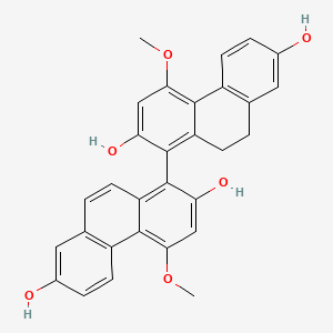 molecular formula C30H24O6 B1216145 Blestriarene B CAS No. 127211-03-4