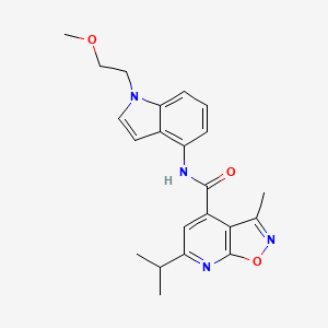 molecular formula C22H24N4O3 B12161475 N-[1-(2-methoxyethyl)-1H-indol-4-yl]-3-methyl-6-(propan-2-yl)[1,2]oxazolo[5,4-b]pyridine-4-carboxamide 