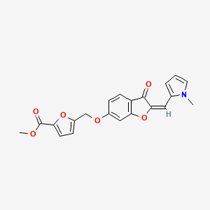 molecular formula C21H17NO6 B12161521 methyl 5-[({(2E)-2-[(1-methyl-1H-pyrrol-2-yl)methylidene]-3-oxo-2,3-dihydro-1-benzofuran-6-yl}oxy)methyl]furan-2-carboxylate 