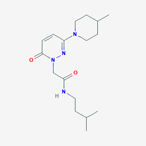 molecular formula C17H28N4O2 B12161523 N-(3-methylbutyl)-2-[3-(4-methylpiperidin-1-yl)-6-oxopyridazin-1(6H)-yl]acetamide 