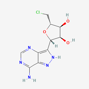 molecular formula C10H12ClN5O3 B1216154 (2S,3R,4S,5S)-2-(7-amino-2H-pyrazolo[4,3-d]pyrimidin-3-yl)-5-(chloromethyl)oxolane-3,4-diol CAS No. 72453-27-1