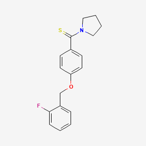 [4-[(2-Fluorophenyl)methoxy]phenyl]-(1-pyrrolidinyl)methanethione