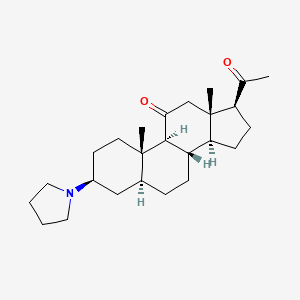 molecular formula C25H39NO2 B1216163 3beta-(1-Pyrrolidinyl)-5alpha-pregnane-11,20-dione CAS No. 61148-11-6