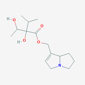 molecular formula C15H25NO4 B1216168 5,6,7,8-tetrahydro-3H-pyrrolizin-1-ylmethyl 2-hydroxy-2-(1-hydroxyethyl)-3-methylbutanoate 