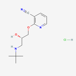 3-Pyridinecarbonitrile, 2-(3-((1,1-dimethylethyl)amino)-2-hydroxypropoxy)-, monohydrochloride, (S)-