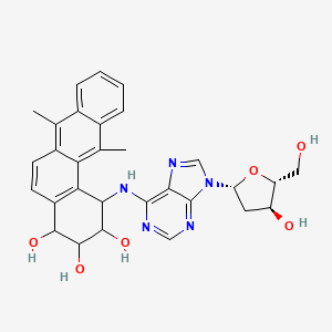 Adenosine, 2'-deoxy-N-(1,2,3,4-tetrahydro-2,3,4-trihydroxy-7,12-dimethylbenz(a)anthracen-1-yl)-
