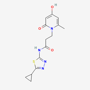 molecular formula C14H16N4O3S B12161756 N-(5-cyclopropyl-1,3,4-thiadiazol-2-yl)-3-(4-hydroxy-6-methyl-2-oxopyridin-1(2H)-yl)propanamide 