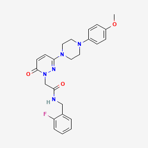 molecular formula C24H26FN5O3 B12161778 N-(2-fluorobenzyl)-2-(3-(4-(4-methoxyphenyl)piperazin-1-yl)-6-oxopyridazin-1(6H)-yl)acetamide 