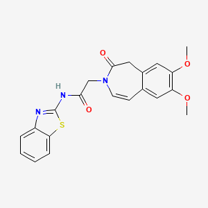 molecular formula C21H19N3O4S B12161853 N-[(2E)-1,3-benzothiazol-2(3H)-ylidene]-2-(7,8-dimethoxy-2-oxo-1,2-dihydro-3H-3-benzazepin-3-yl)acetamide 