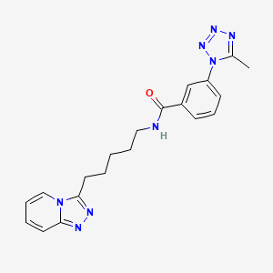 molecular formula C20H22N8O B12161857 3-(5-methyl-1H-tetrazol-1-yl)-N-[5-([1,2,4]triazolo[4,3-a]pyridin-3-yl)pentyl]benzamide 