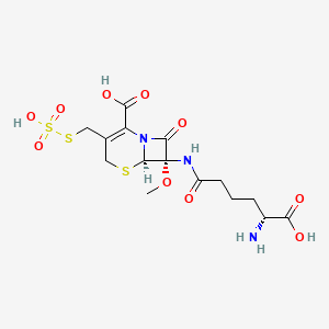 (6R,7S)-7-[[(5R)-5-amino-5-carboxypentanoyl]amino]-7-methoxy-8-oxo-3-(sulfosulfanylmethyl)-5-thia-1-azabicyclo[4.2.0]oct-2-ene-2-carboxylic acid