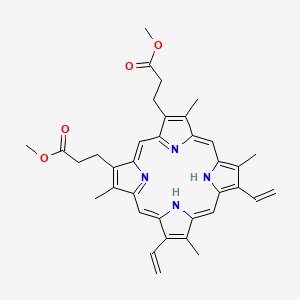 molecular formula C36H38N4O4 B1216191 Protoporphyrin IX dimethyl ester CAS No. 5522-66-7