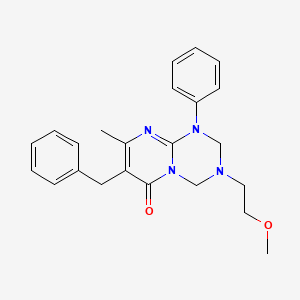molecular formula C23H26N4O2 B12161964 7-benzyl-3-(2-methoxyethyl)-8-methyl-1-phenyl-1,2,3,4-tetrahydro-6H-pyrimido[1,2-a][1,3,5]triazin-6-one 