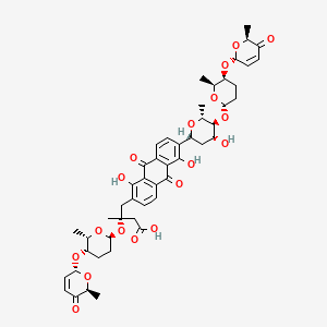 (3R)-4-[1,5-dihydroxy-6-[(2R,4R,5S,6R)-4-hydroxy-6-methyl-5-[(2S,5S,6S)-6-methyl-5-[[(2R,6S)-6-methyl-5-oxo-2H-pyran-2-yl]oxy]oxan-2-yl]oxyoxan-2-yl]-9,10-dioxoanthracen-2-yl]-3-methyl-3-[(2S,5S,6S)-6-methyl-5-[[(2R,6S)-6-methyl-5-oxo-2H-pyran-2-yl]oxy]oxan-2-yl]oxybutanoic acid