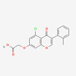 molecular formula C18H13ClO5 B1216198 2-[5-Chloro-3-(2-methylphenyl)-4-oxochromen-7-yl]oxyacetic acid CAS No. 112953-47-6