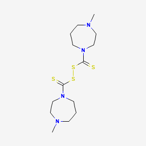 molecular formula C14H26N4S4 B1216201 Bis((hexahydro-4-methyl-1H-1,4-diazepin-1-yl)thiocarbonyl)disulfide CAS No. 26087-98-9