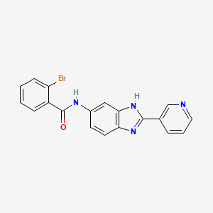 molecular formula C19H13BrN4O B12162019 2-bromo-N-[2-(pyridin-3-yl)-1H-benzimidazol-5-yl]benzamide 