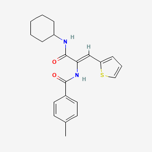 molecular formula C21H24N2O2S B12162053 N-((Z)-1-Cyclohexylcarbamoyl-2-thiophen-2-yl-vinyl)-4-methyl-benzamide 