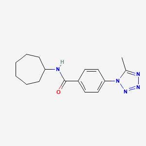 molecular formula C16H21N5O B12162055 N-cycloheptyl-4-(5-methyl-1H-tetrazol-1-yl)benzamide 