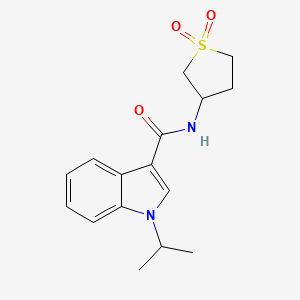 molecular formula C16H20N2O3S B12162120 N-(1,1-dioxidotetrahydrothiophen-3-yl)-1-(propan-2-yl)-1H-indole-3-carboxamide 