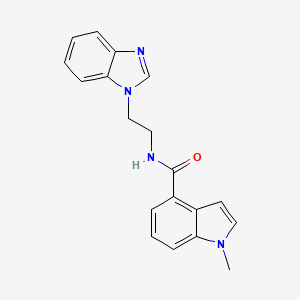molecular formula C19H18N4O B12162155 N-[2-(1H-benzimidazol-1-yl)ethyl]-1-methyl-1H-indole-4-carboxamide 