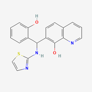 molecular formula C19H15N3O2S B12162169 7-[(2-Hydroxyphenyl)-(thiazol-2-ylamino)methyl]quinolin-8-ol 