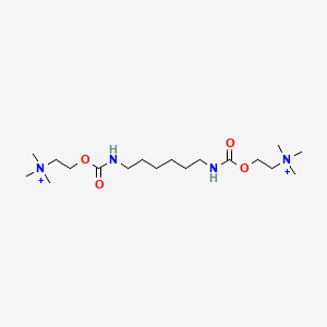 molecular formula C18H40N4O4+2 B1216228 Hexcarbacholine CAS No. 13309-41-6