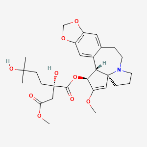 Cephalotaxine, 4-methyl (2R)-2-hydroxy-2-(3-hydroxy-3-methylbutyl)butanedioate (ester)