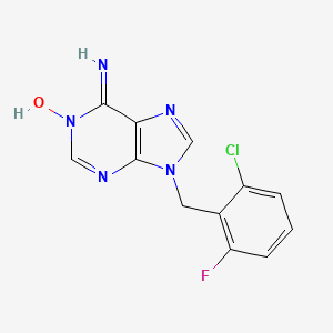 molecular formula C12H9ClFN5O B1216231 Arprinocid-N-oxide CAS No. 55779-19-6